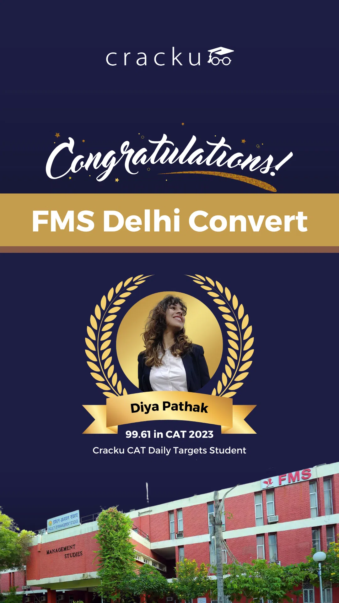 Diya Pathak - 99.61%ile in CAT 2023